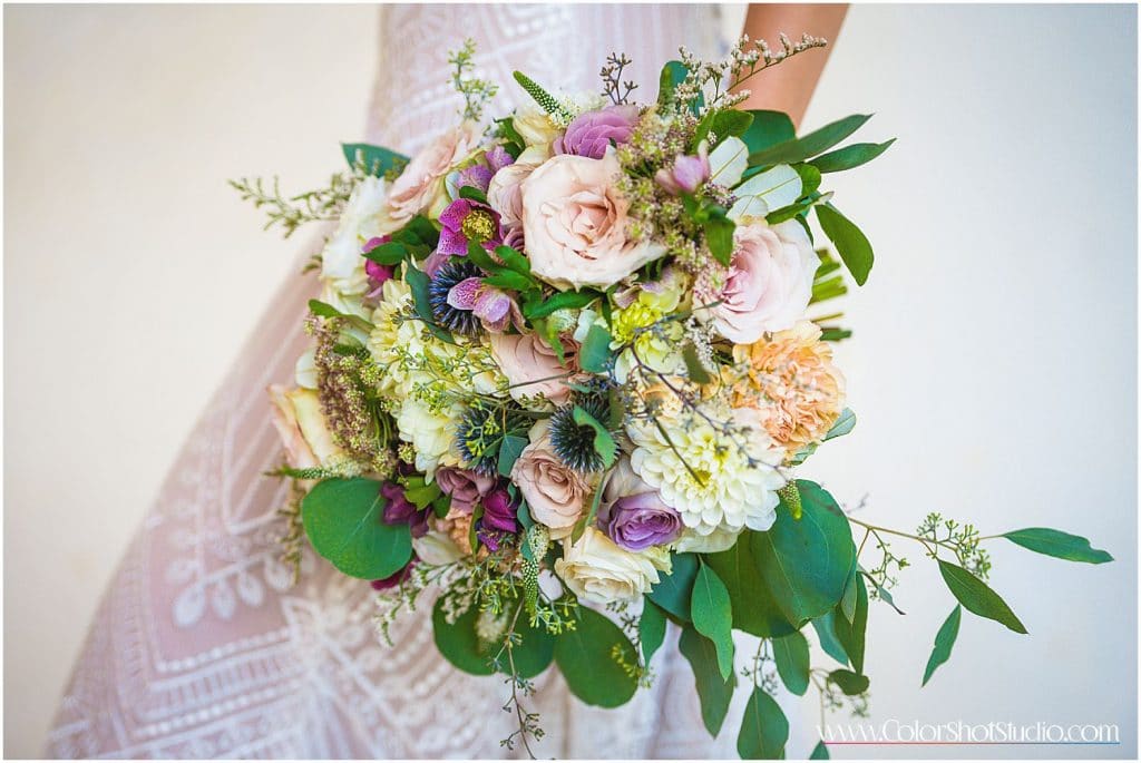 Bride and her flowers
