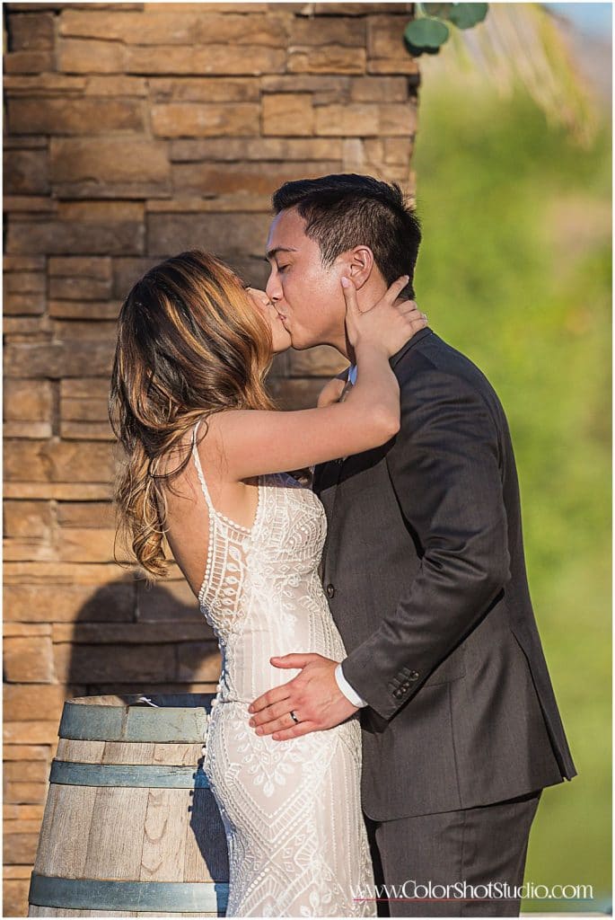 Bride and groom first look