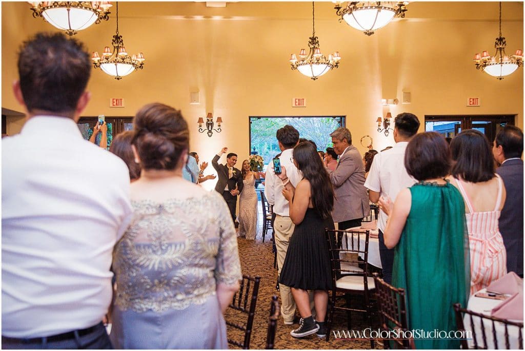 Grand entrance at the wedding reception