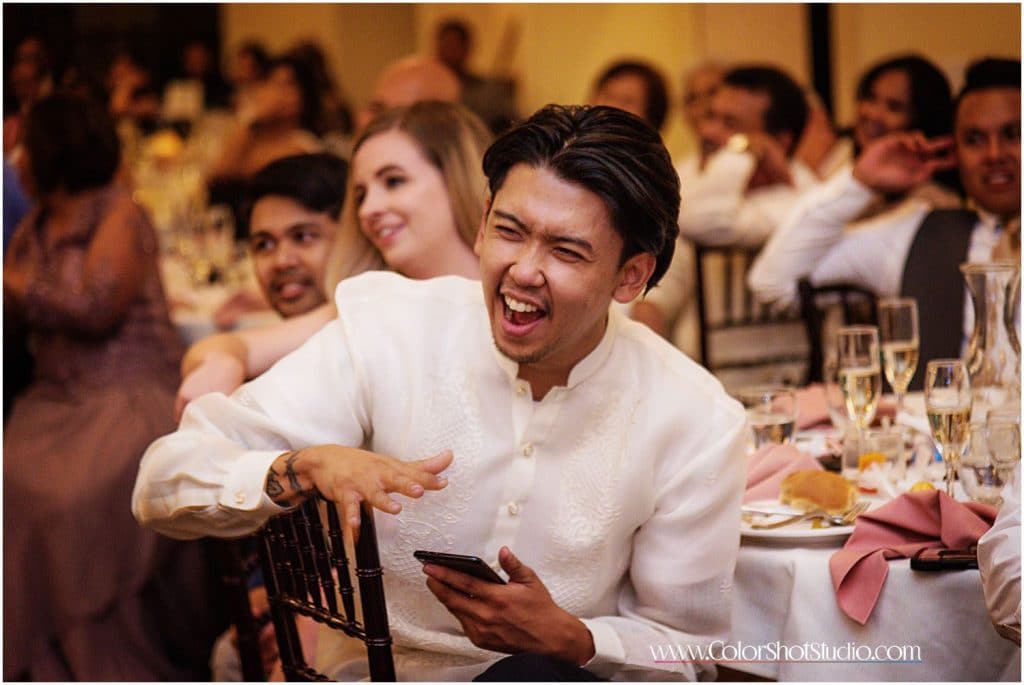 Fun at the wedding reception