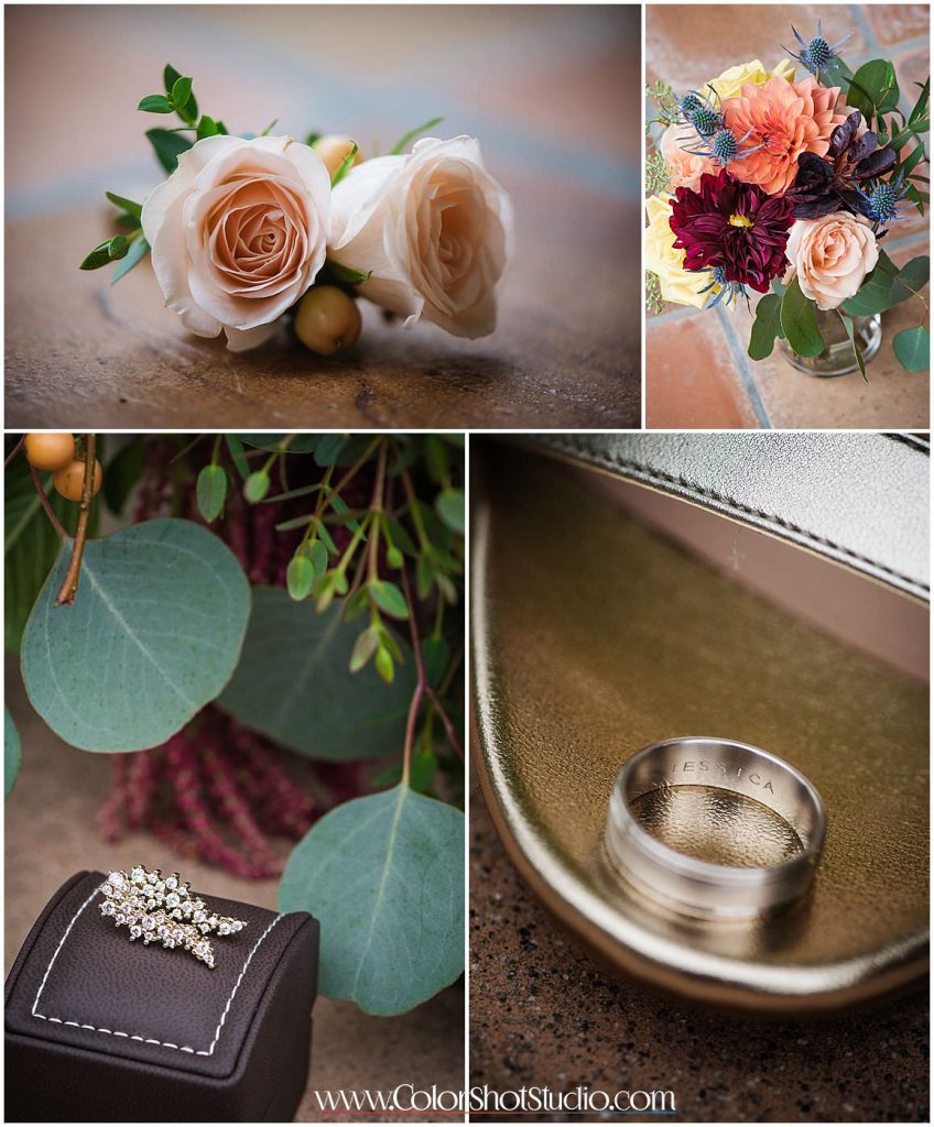 Wedding details and bridal jewelry Omni la costa resort wedding photography by color shot studio