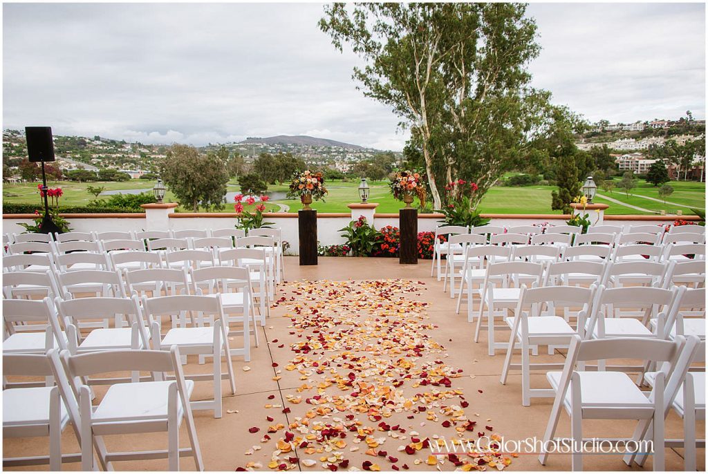 Wedding ceremony details Omni la costa resort wedding photography by color shot studio