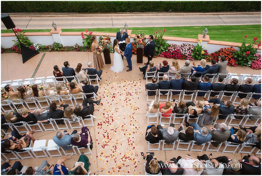 Wedding ceremony at Omni la costa resort wedding photography by color shot studio