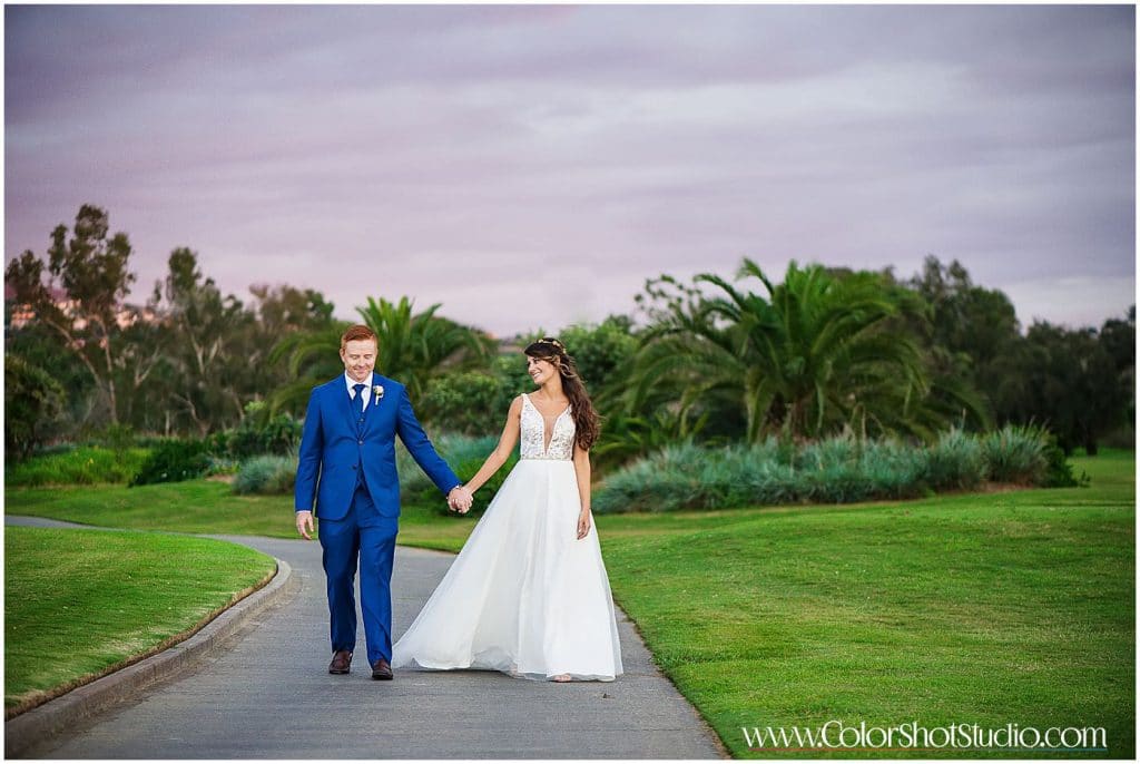 Bride and Groom Portraits Omni la costa resort wedding photography by color shot studio