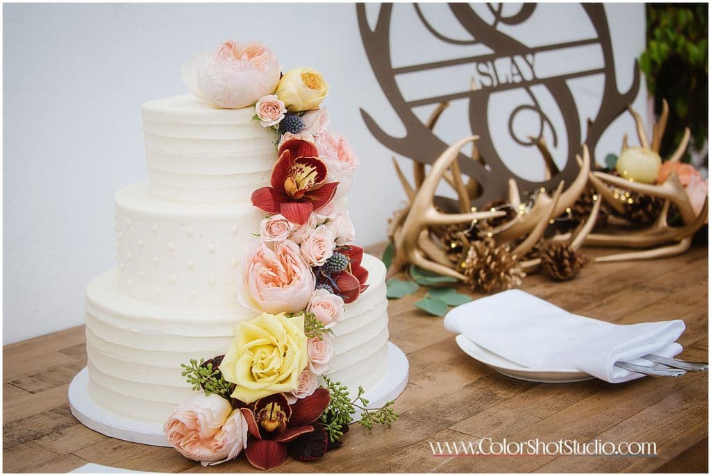 Wedding Cake and decorations Omni la costa resort wedding photography by color shot studio
