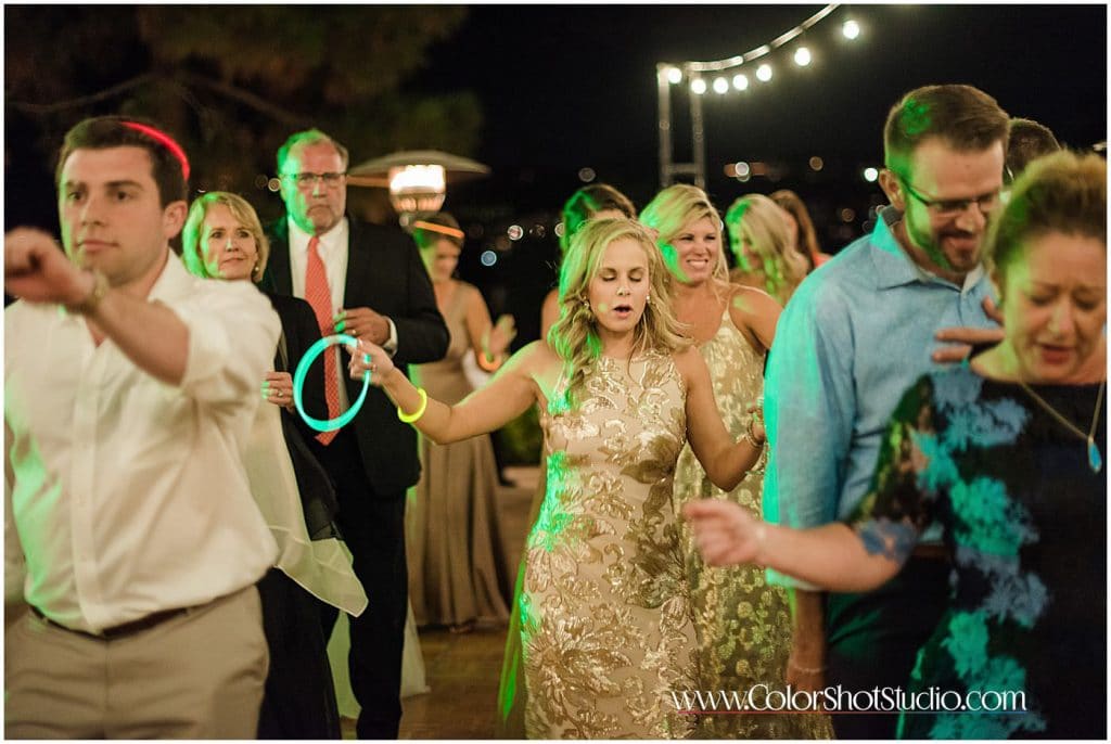 Guests on the dance floor during wedding reception